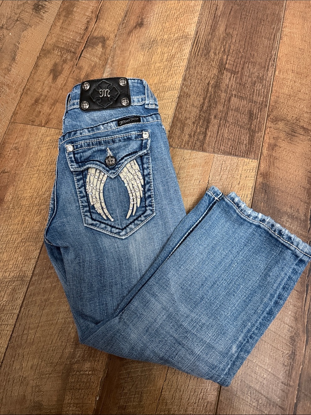 Miss Me Light Blue distressed Capri jeans